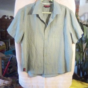 HAWK Plaid Button Down Collared Shirt Size XL